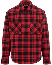 Off-White c/o Virgil Abloh - Off- Check Flannel Shirts, Long Sleeves, /, 100% Cotton, Size: Large - Lyst
