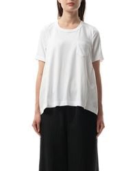 Sacai - X Cotton Poplin X Cotton Jersey T-Shirt, Short Sleeves, 100% Cotton - Lyst