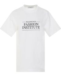 Balenciaga - Fashion Institute Medium Fit T-Shirt, Round Neck, Short Sleeves, /, 100% Cotton, Size: Large - Lyst
