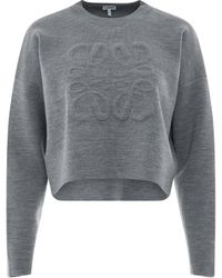 Loewe - 'Short Anagram Sweater, Round Neck, Light, 100% Wool, Size: Small - Lyst