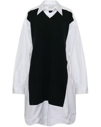 Maison Margiela - Oversize Striped Shirt Dress In White - Lyst