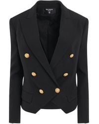 Balmain - 6 Button Gdp Short Jacket, Long Sleeves, , 100% Wool - Lyst
