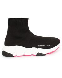 Balenciaga Speed Sneaker In Black/white/pink