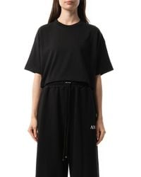 Amiri - Embroidered Cropped T-Shirt, Round Neck, Short Sleeves, 100% Cotton - Lyst