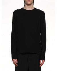 Jil Sander - Leather Patch Long Sleeve T-Shirt - Lyst
