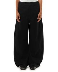 Lemaire - High Waisted Curved Denim Pants, 100% Cotton - Lyst