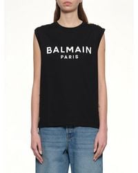 Balmain - 3 Buttons Logo Tank Top - Lyst
