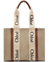 Chloé - Medium Eco Woody Tote Bag With Strap, /, 100% Calf Leather - Lyst
