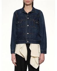 Sacai - Denim X Wool Knit Jacket - Lyst