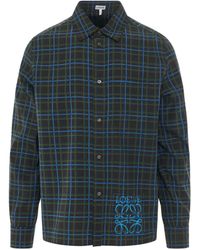 Loewe - Anagram Stamp Check Shirt, Long Sleeves, Dark/, 100% Cotton - Lyst