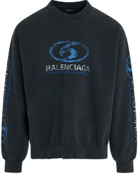 Balenciaga - Surfer Cracked Logo Sweatshirt, Faded/, 100% Cotton, Size: Medium - Lyst