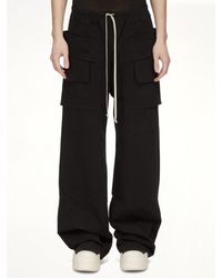 Rick Owens - Cotton Twill Creatch Wide Cargo Drawstring Pants - Lyst