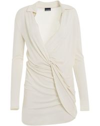Jacquemus - 'Bahia Twist Jersey Dress, Long Sleeves, Off, Size: Small - Lyst