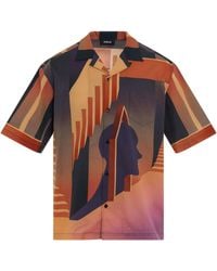 Egonlab - 'Graphic Bowling Shirt, Short Sleeves, , 100% Cotton, Size: Small - Lyst