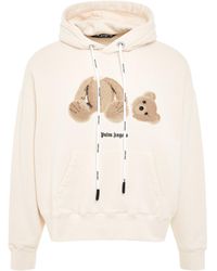 Palm Angels - 'Classic Bear Hoodie, Long Sleeves, Butter/, 100% Cotton, Size: Small - Lyst