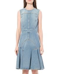 Alexander McQueen - Abito Denim Dress - Lyst