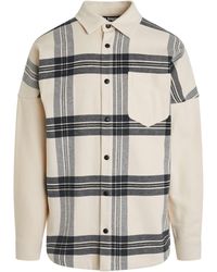 Palm Angels - Back Logo Check Over Shirt, Long Sleeves, Off, 100% Cotton - Lyst