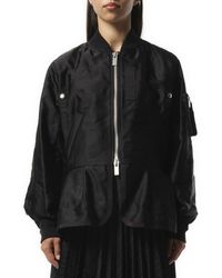 Sacai - Quilted Satin Blouson Bomber Jacket, 100% Polyester - Lyst