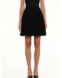 McQueen - Embroidered Rose Mini Skirt - Lyst