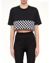 Givenchy - Podium Checkerboard Crop T-Shirt - Lyst
