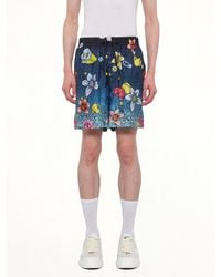 CASABLANCA - Collage D'Icones Silk Shorts - Lyst
