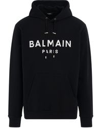 Balmain - Logo Printed Hoodie, Long Sleeves, /, 100% Cotton, Size: Medium - Lyst