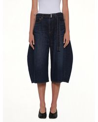 Sacai - Barrel Denim Bermuda Pants - Lyst