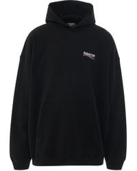 Balenciaga - Embroidered Political Campaign Oversized Hoodie, Long Sleeves, , 100% Cotton - Lyst