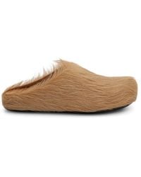Marni - Fussbett Long Hair Calfskin Sabot Sandals, Soft, 100% Rubber - Lyst