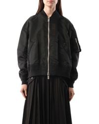 Sacai - Nylon Twill Blouson Bomber Jacket, Long Sleeves, 100% Nylon - Lyst