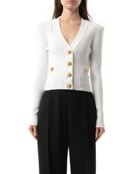Balmain - Buttoned Knit Crop Cardigan - Lyst