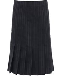 Sacai - Chalk Stripe Skirt, , 100% Cotton - Lyst