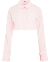 Loewe - Cropped Shirt, Long Sleeves, , 100% Cotton - Lyst