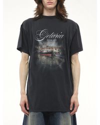 Balenciaga Getaria Tubular Oversized T-Shirt in Black for