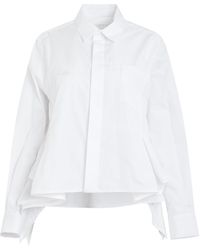 Sacai - Rushed Thomas Mason Cotton Poplin Shirt, Long Sleeves, Off, 100% Cotton - Lyst