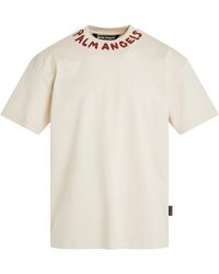 Palm Angels - 'Seasonal Logo T-Shirt, Short Sleeves, Off, 100% Cotton, Size: Small - Lyst