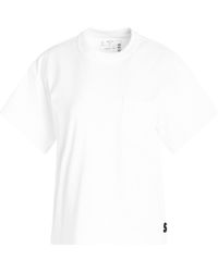 Sacai - S Cotton Jersey T-Shirt, Short Sleeves, , 100% Cotton - Lyst