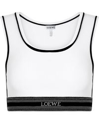 Loewe - Cropped Logo Tank Top In White - Lyst