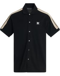 Palm Angels - 'Monogram Track Polo, Short Sleeves, /Off, 100% Cotton, Size: Small - Lyst