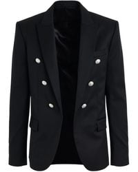 Balmain - Wool 6 Button Jacket, Long Sleeves, , 100% Wool - Lyst