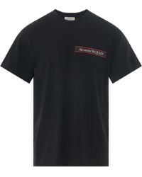 Alexander McQueen - 'Logo Tape Detail T-Shirt, Round Neck, Short Sleeves, /Mix, 100% Cotton, Size: Small - Lyst