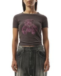 we11done - Studded Bear Cropped T-Shirt, Short Sleeves, 100% Cotton, Size: Medium - Lyst