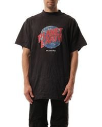Balenciaga - Planet Earth Oversized T-Shirt, Short Sleeves, 100% Cotton - Lyst