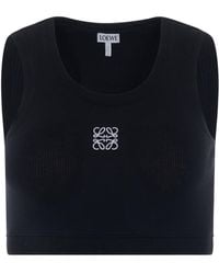 Loewe - 'Cropped Anagram Tank Top, Round Neck, /, 100% Cotton, Size: Small - Lyst