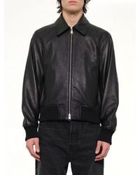 Ami Paris - Zipped Leather Jacket - Lyst