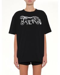 Balmain - Leopard Print T-Shirt - Lyst