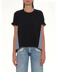 Sacai - Cotton Poplin X Jersey T-Shirt - Lyst