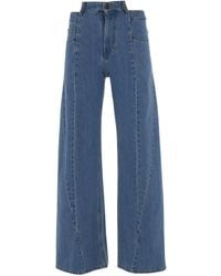 Maison Margiela - Cut Out Waistband Relaxed Fit Denim Jeans, Stone Wash, 100% Cotton - Lyst