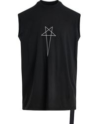 Rick Owens - Pentagram Print Tarp T-Shirt, /Milk, 100% Cotton, Size: Medium - Lyst