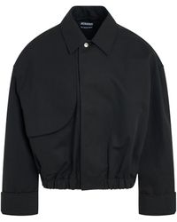 Jacquemus - Salti Cropped Blouson Bomber Jacket, Long Sleeves, , 100% Cotton - Lyst